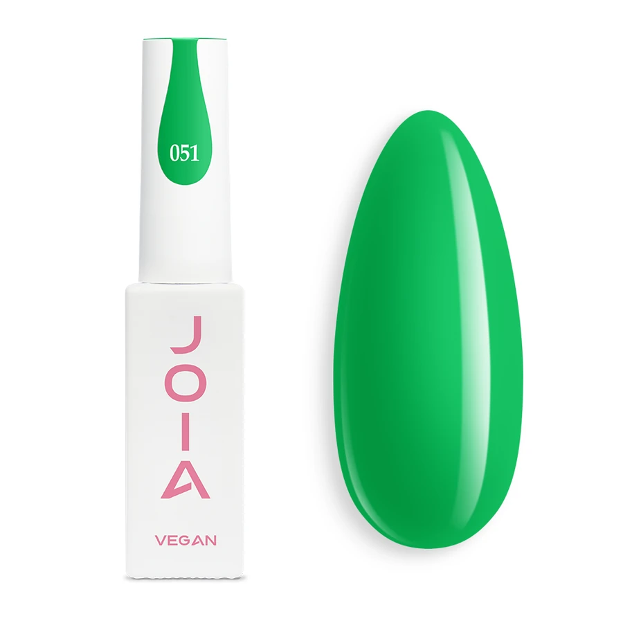 Гель-лак JOIA Vegan 051 яскравий зелений, емаль 6 мл