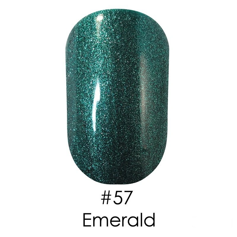 Гель лак Naomi Gel Polish №57 Emeraid темно-зелений блискучий металік 12 мл