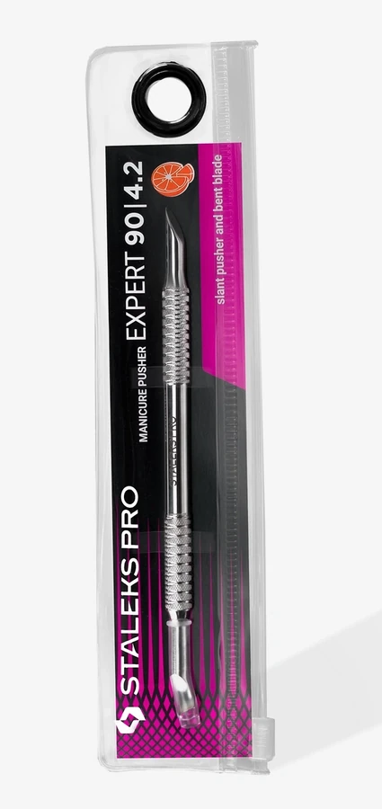 Лопатка манікюрна Staleks Pro EXPERT 90 TYPE 4.2 скошений пушер + відігнута лопатка