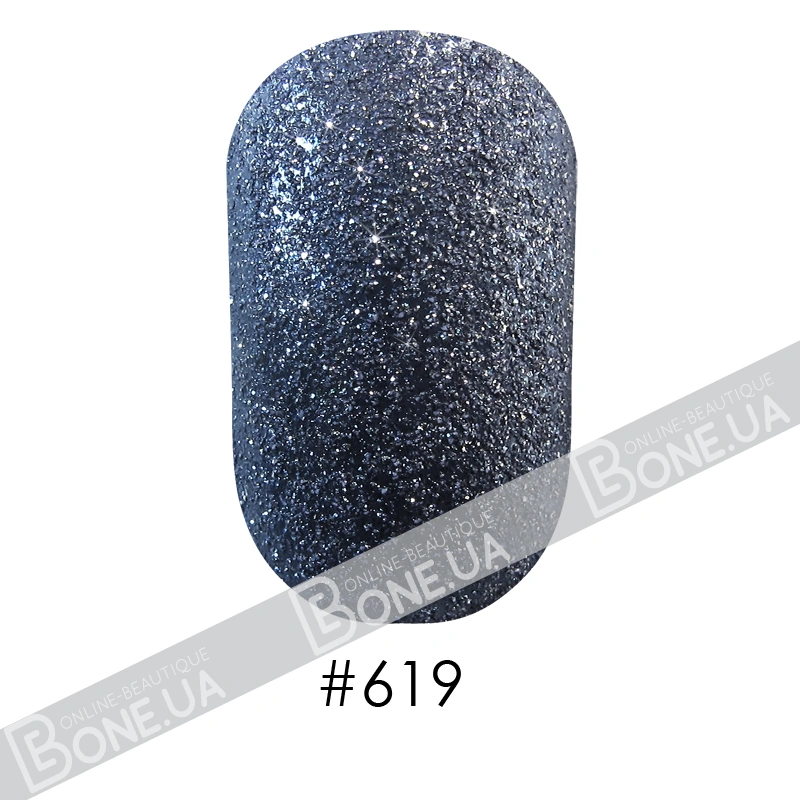 Лак Naomi Nail Lacquer 619 Naomi іскристий сіро-чорний, текстурний 12 мл