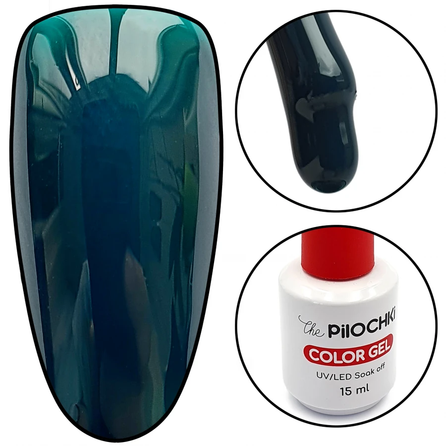 Гель-лак ThePilochki Gel Polish №612 фталоціаніновий зелений, емаль 15 мл