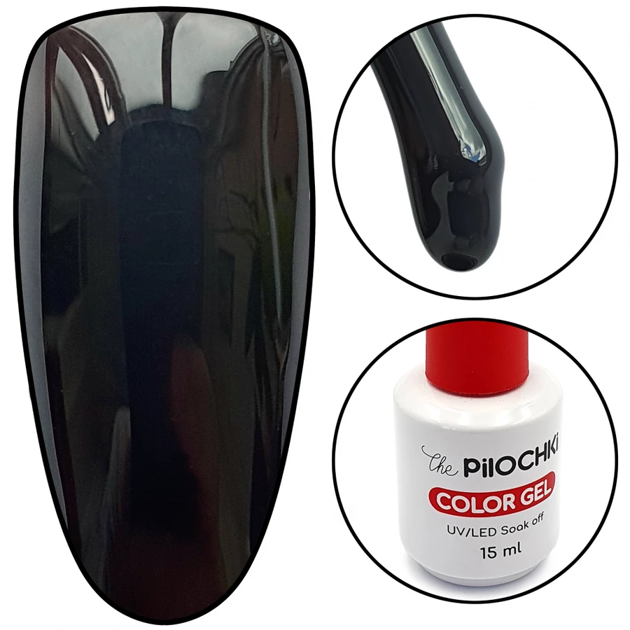 Гель-лак ThePilochki Gel Polish №765 чорно-сірий, емаль 15 мл