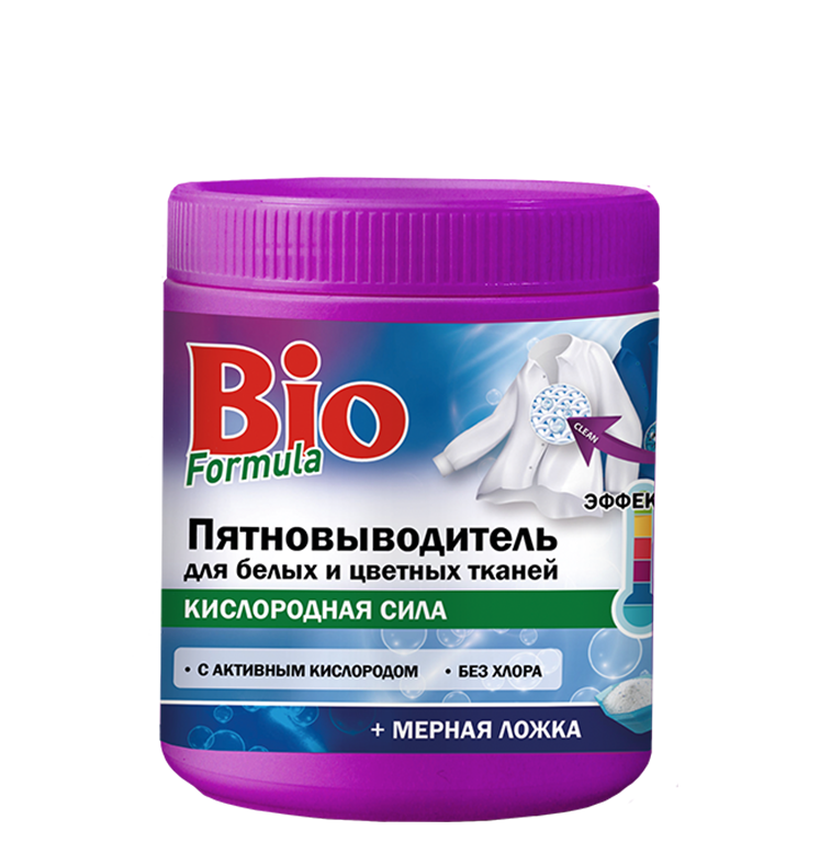 BIO Formula Виведення плям для білих і кольорових тканин Киснева сила 750 г