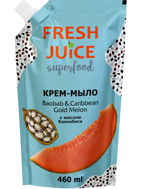 Крем-мило дой-пак баобаб та золота диня Fresh Juice Superfood Baobab & Caribbean Gold Melon 460 мл