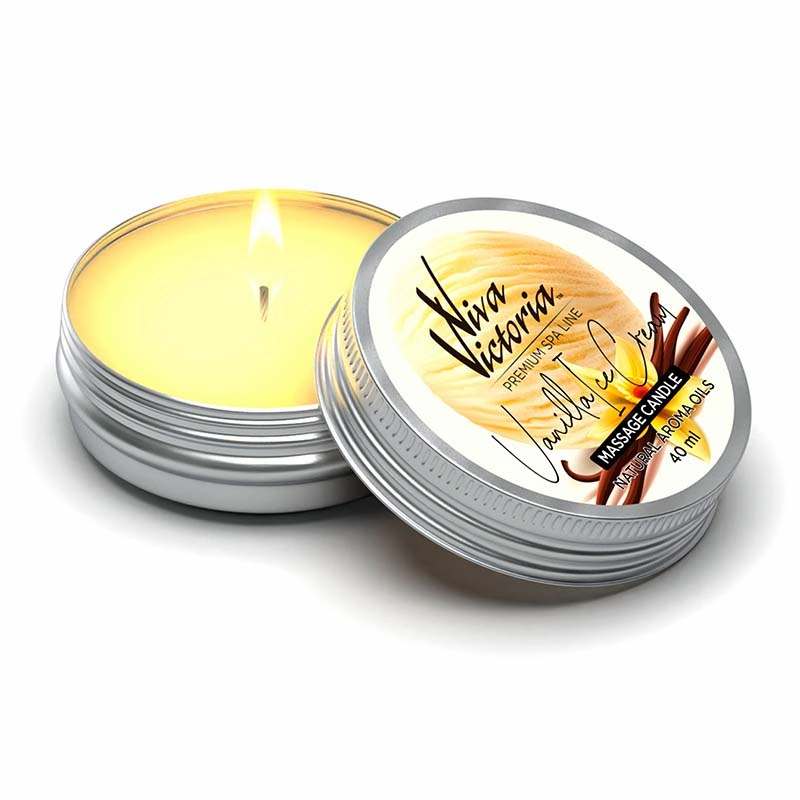 Масажна свічка для манікюру "Ванільне морозиво" Viva Victoria Massage Candle Vanilla Ice Cream 40 мл