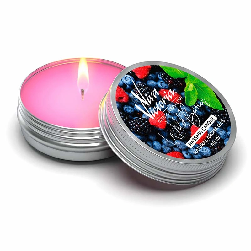 Масажна свічка для манікюру "Дикі ягоди" Viva Victoria Massage Candle Wild Berries 40 мл