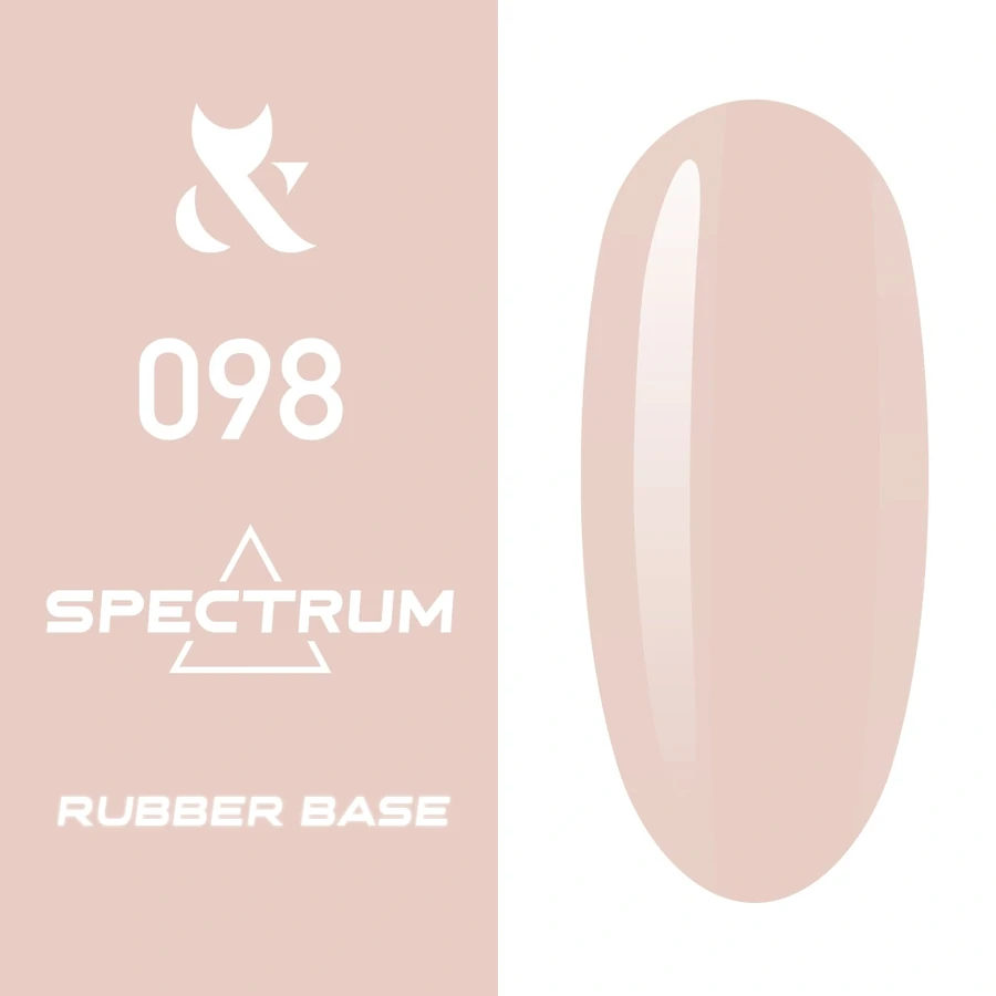 Кольорова каучукова база FOX Spectrum Rubber Base 098 приглушений рожевий, емаль 14 мл