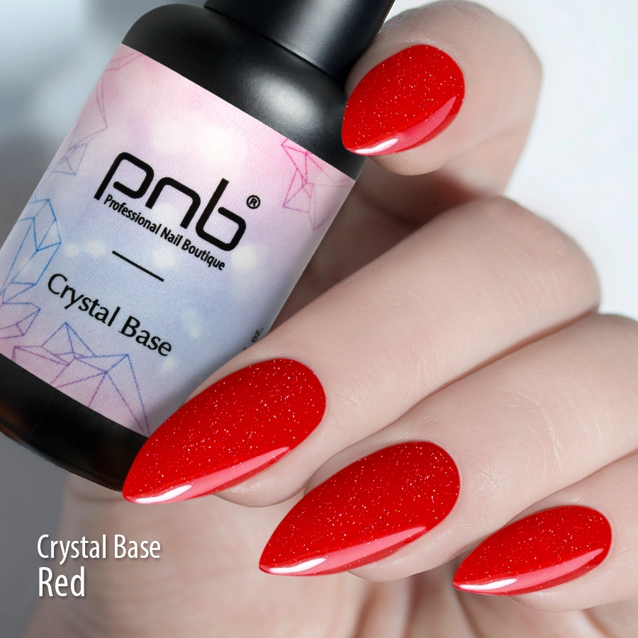 Світловідбивна база для нігтів PNB Crystal Base Red червона 8 мл