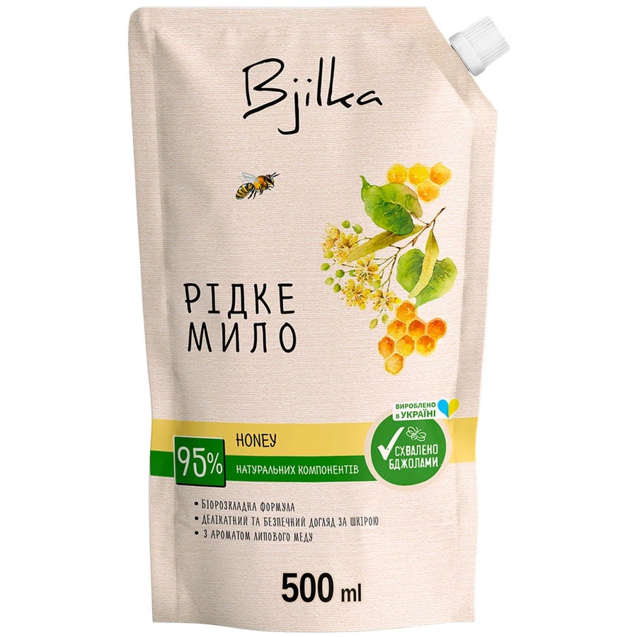 Рідке мило Bjilka Рідке мило Honey дой-пак липовий мед 500 мл