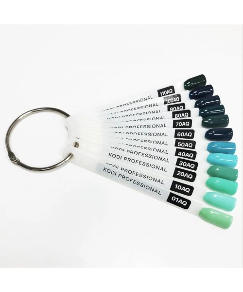 Палітра відтінків гель-лаків колекції Aquamarine Kodi Gel Polish Pallete Aquamarine Collection