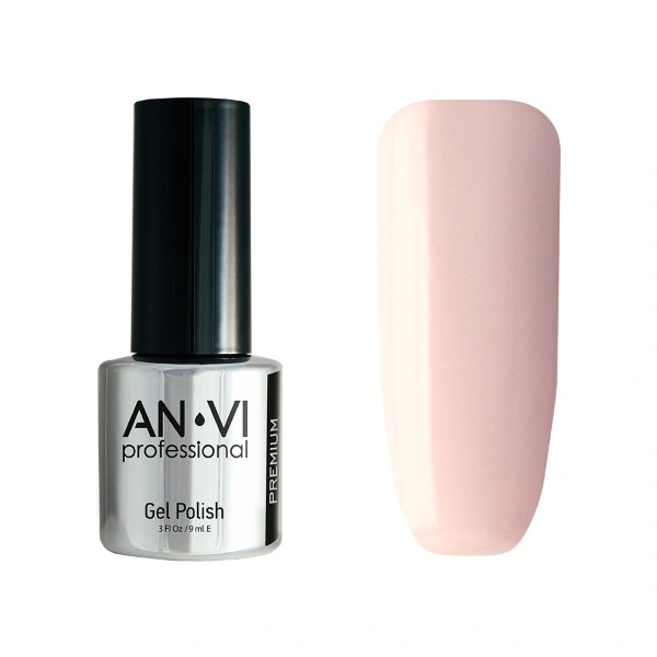 Гель-лак ANVI №001 Creamy Zephyr світло-рожевий френч, емаль 9 мл