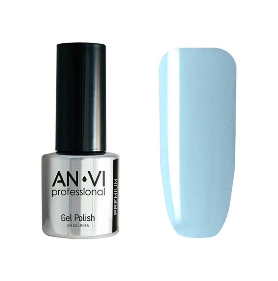 Гель-лак ANVI №006 Blue Sparrow блакитний, емаль 9 мл