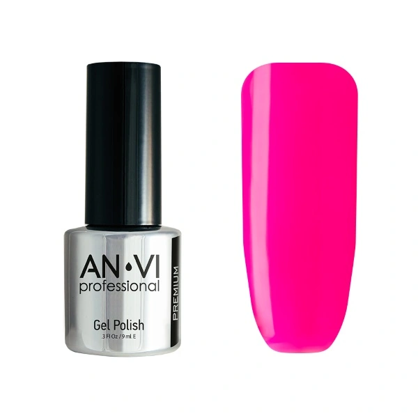 Гель-лак ANVI №010 Pink Candy яскравий рожевий
