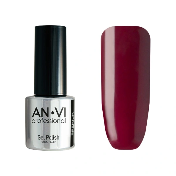 Гель-лак ANVI №018 Berry Splash бордовий, емаль 9 мл