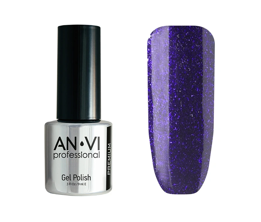 Гель-лак ANVI №025 Milky Blue синій, з мікроблиском 9 мл