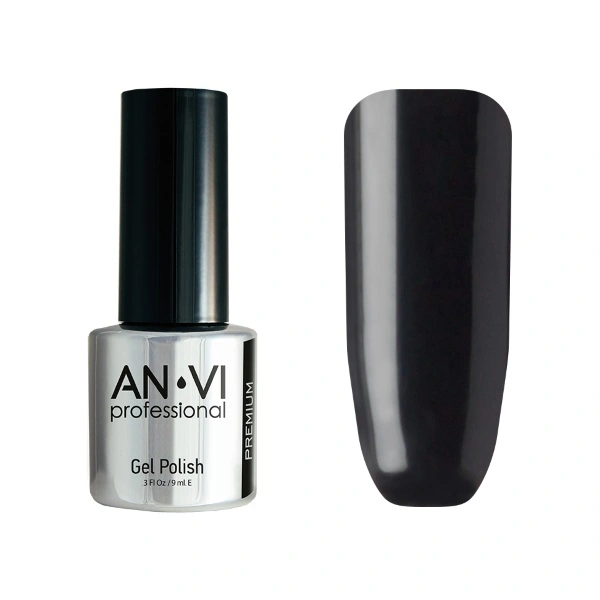 Гель-лак ANVI №026 Ebony Fame чорний, емаль 9 мл