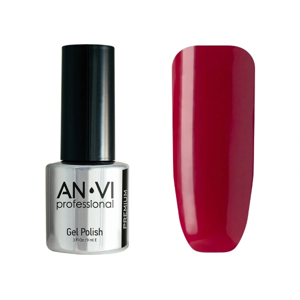 Гель-лак ANVI №043 Berry Me світлий бордовий, емаль 9 мл