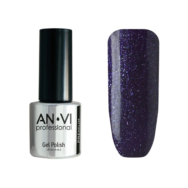 Гель-лак ANVI №063 Twinkling Amethyst синій, із шиммером 9 мл