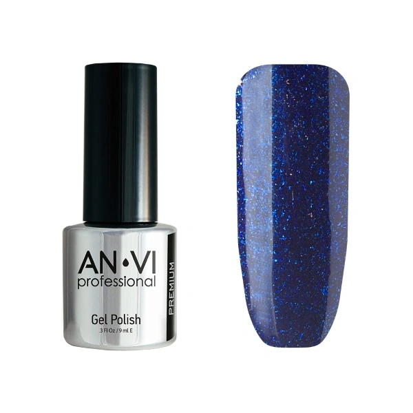 Гель-лак ANVI №066 Cobalt Glazet синій, із шиммером 9 мл