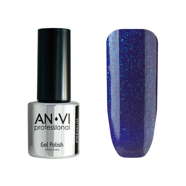Гель-лак ANVI №076 Marred Nebula синій, із шиммером 9 мл
