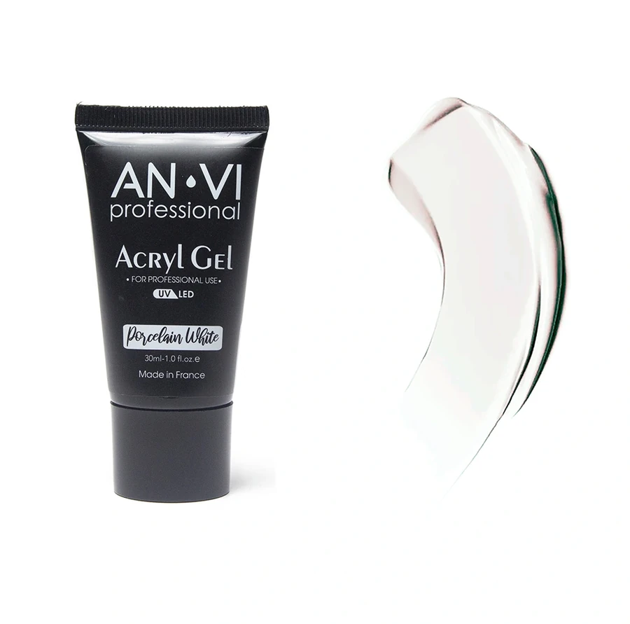 Акрил-гель ANVI Acryl Gel Porcelain White фарфоровий білий 30 мл