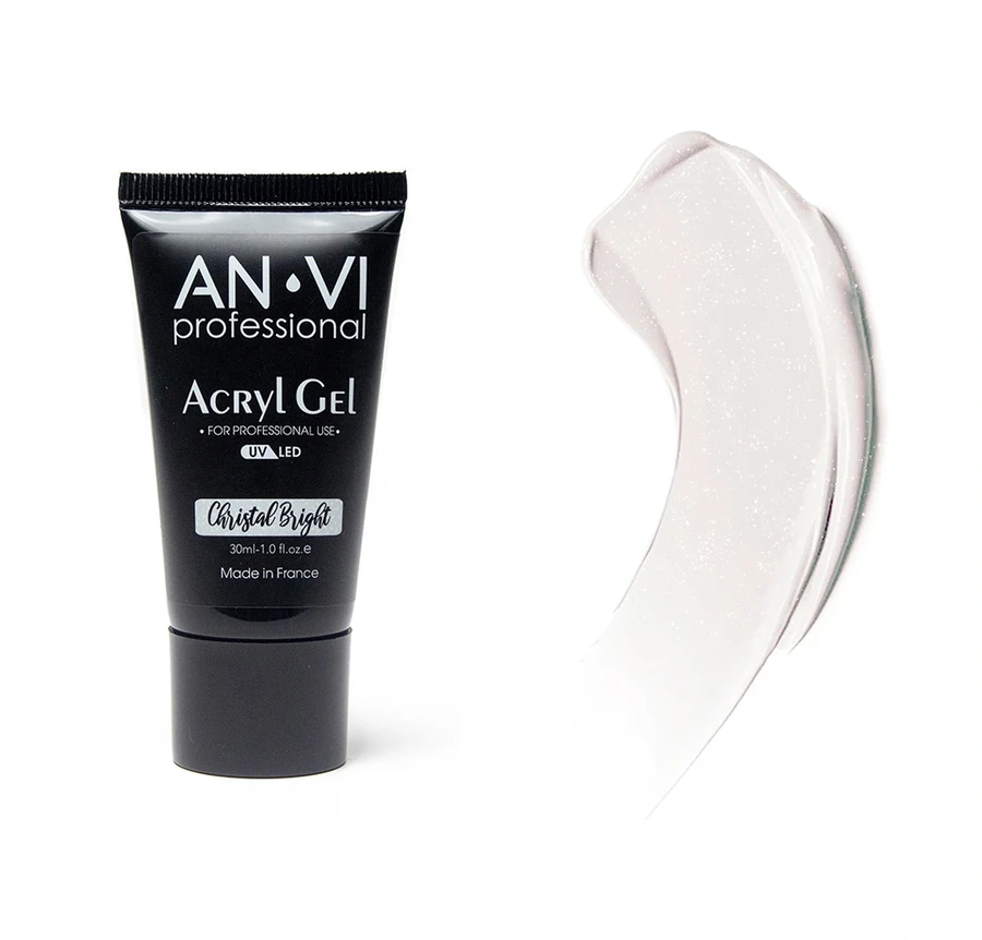 Акрил-гель ANVI Acryl Gel Christal Bright прозорий сяючий 30 мл