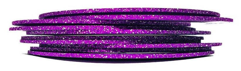 Стрічка для дизайну ANVI Holographic Nail Strips (Purple Sparkles) фіолетова з блискітками 1 мм