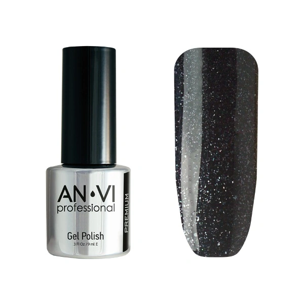 Гель-лак ANVI №111 Granite Peak гранітово-чорний, із шиммером 9 мл