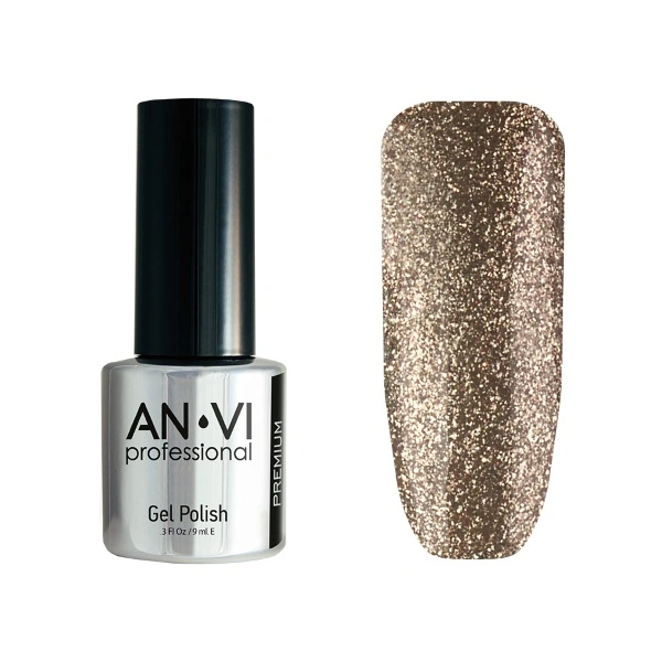 Гель-лак ANVI №119 Fawn Feather бронзовий, з блискітками 9 мл