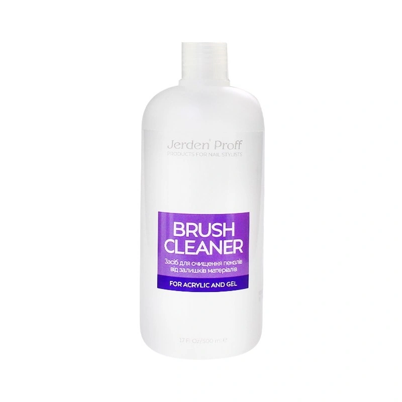 Рідина для очищення пензлів після акрилу та гелю Jerden-Proff Brush Cleaner 500 мл