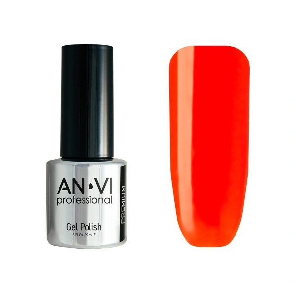 Гель-лак ANVI №122 Expansive Orange насичений помаранчевий, емаль 9 мл