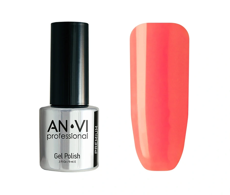 Гель-лак ANVI №134 Carrot Touch рожево-кораловий, емаль 9 мл