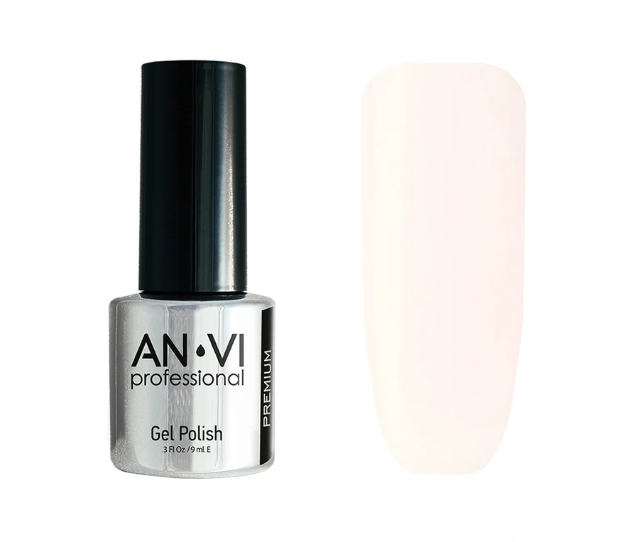 Гель-лак ANVI №161 Velvet tenderness молочно-рожевий френч, емаль 9 мл