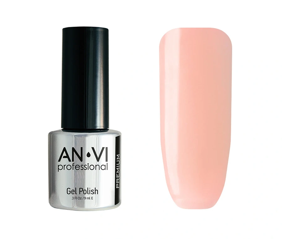 Гель-лак ANVI №163 Chanel Tan бежевий френч з рожевим підтоном, емаль 9 мл