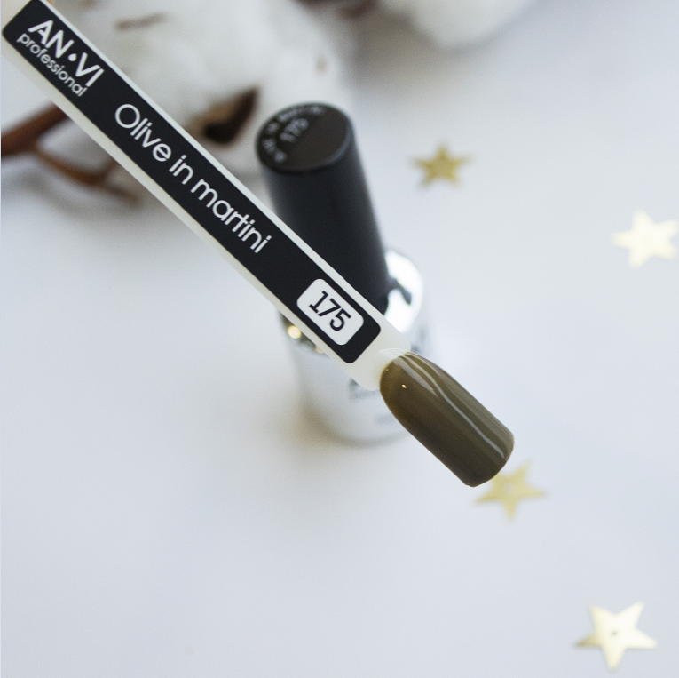 Гель-лак ANVI №175 Olive in Martini оливковий, емаль 9 мл