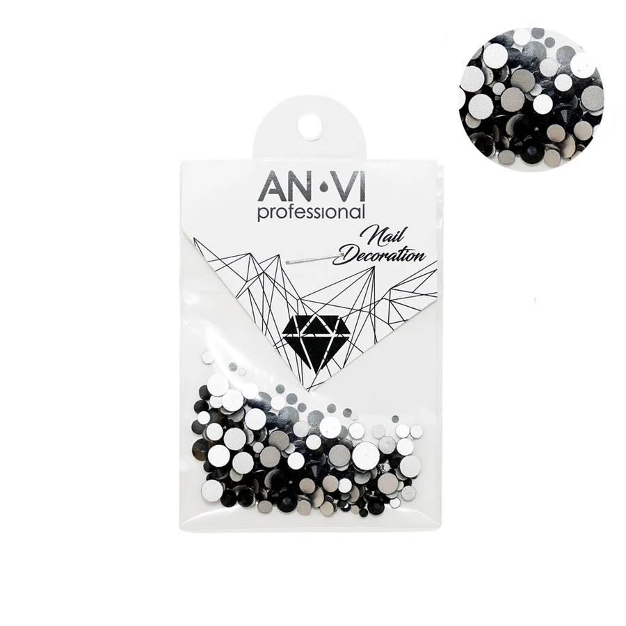 Стрази сварівські ANVI Swarovski MIX Black №18 чорні 200 шт