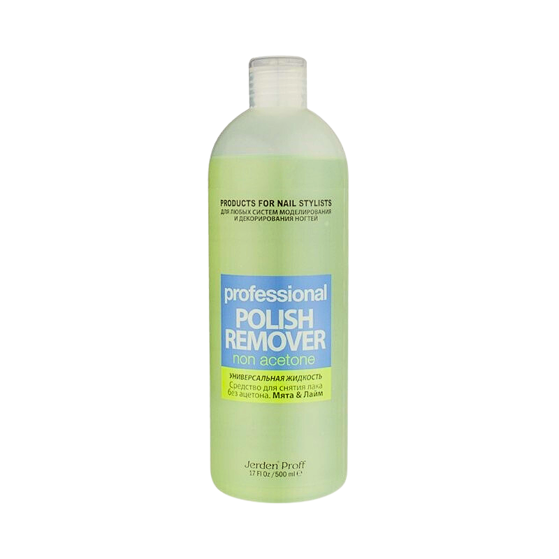 Рідина для зняття лаку без ацетону Jerden-Proff Lime and Mint Polish Remover Лайм та М`ята 500 мл