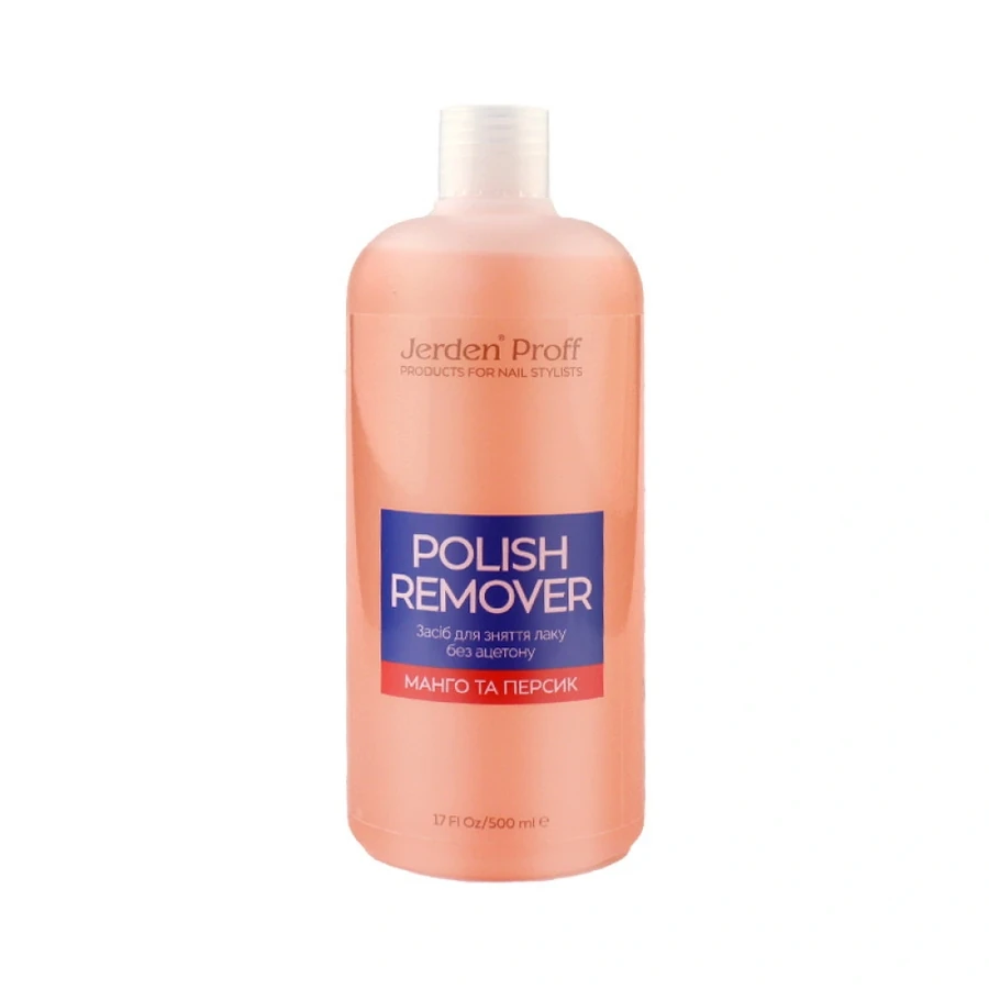 Рідина для зняття лаку без ацетону Jerden-Proff Mango & Peach Polish Remover Манго та Персик 500 мл
