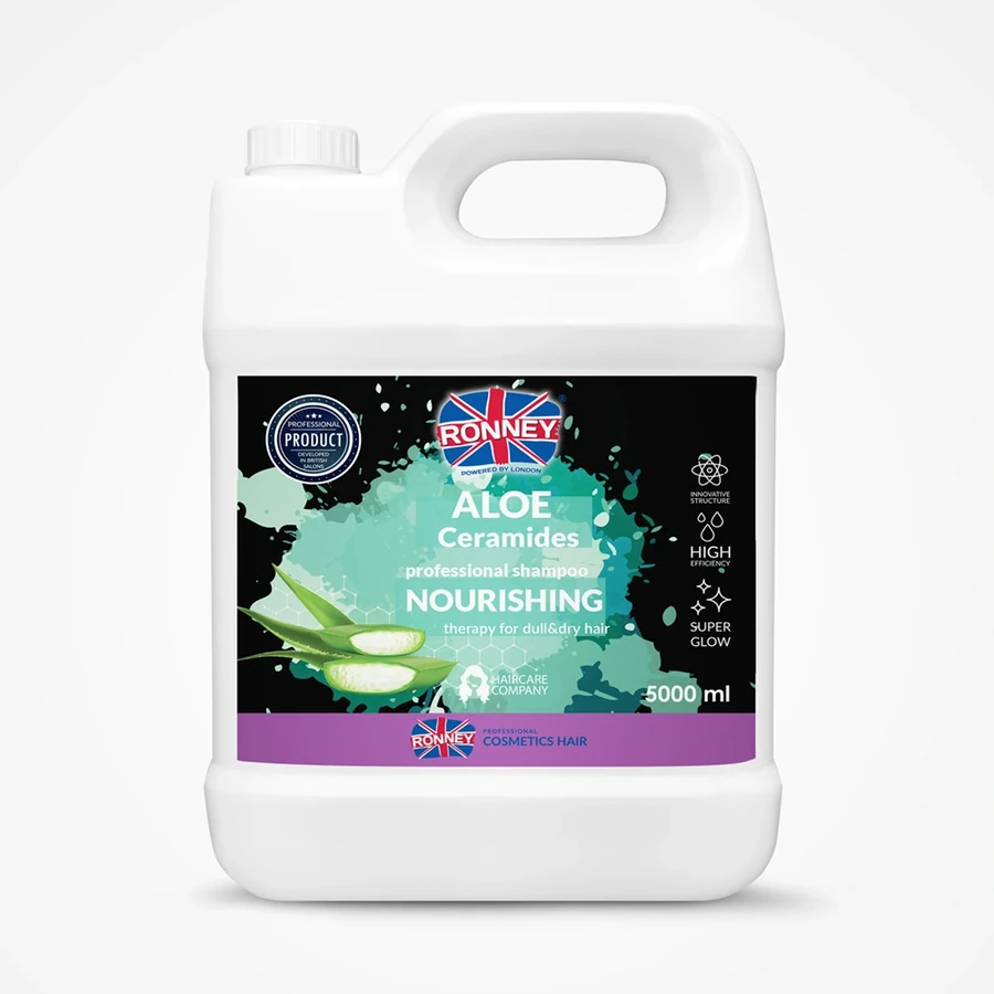 Професійний шампунь для тьмяного та сухого волосся Ronney Aloe Ceramides Nourishing Shampoo 5000 мл