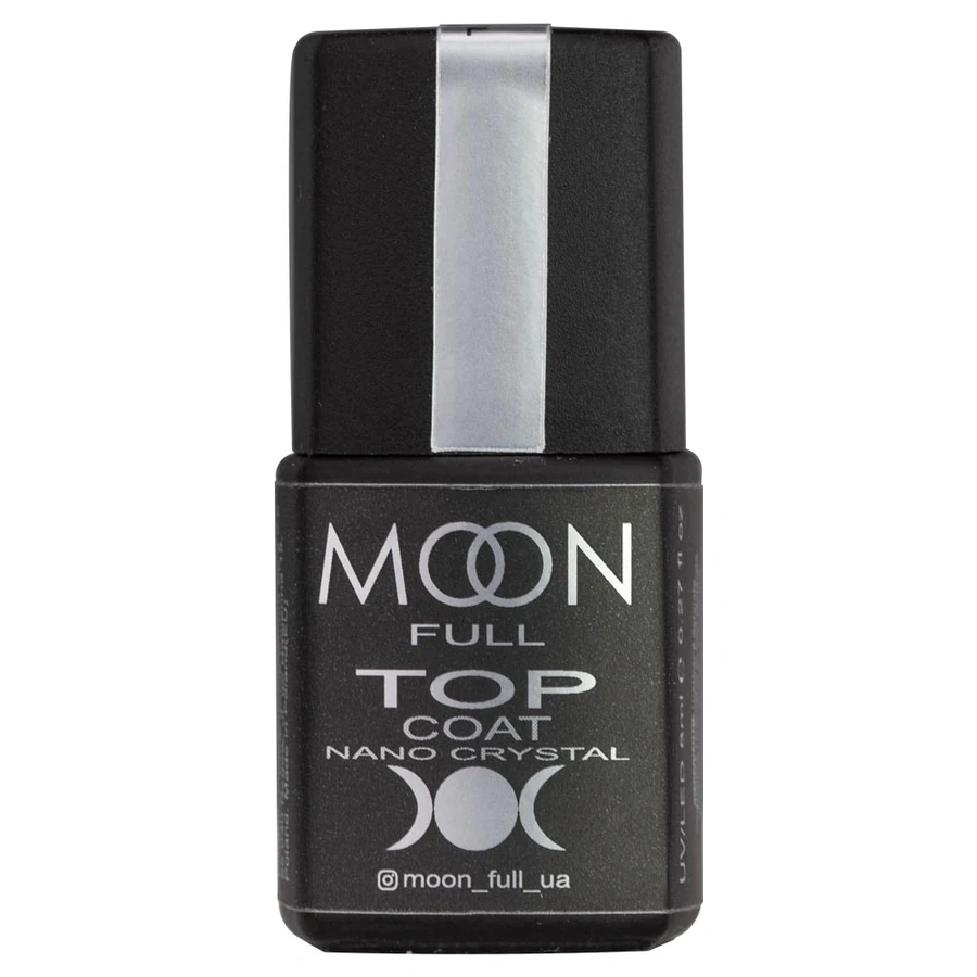 Топ для гель-лаку стійкий до подряпин MOON FULL Топ Nano Crystal Top Coat без липкого шару 8 мл