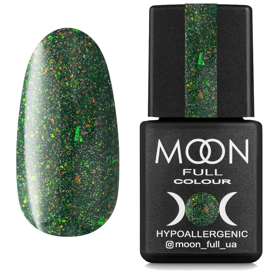 Гель-лак світловідбиваючий MOON FULL Chrome Flake Disko №04 зелений 8 мл