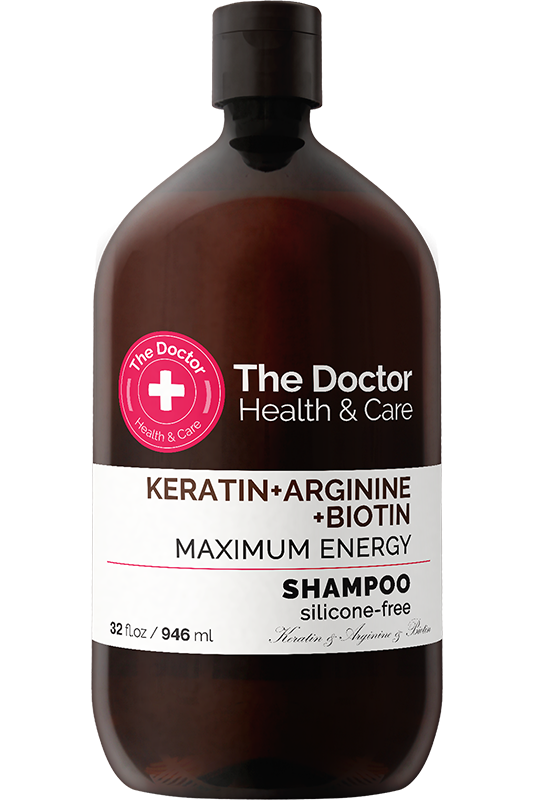 Шампунь для волосся Максимальна сила The Doctor Health&Care Keratin + Arginine + Biotin Maximum Energy Shampoo Кератин + Аргінін + Аргінін 946 мл