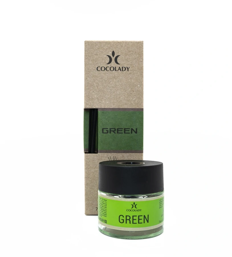 Ароматизатор для будинку COCOLADY Fragrance Diffuser with Reeds Green фужерний, деревний аромат 75 мл