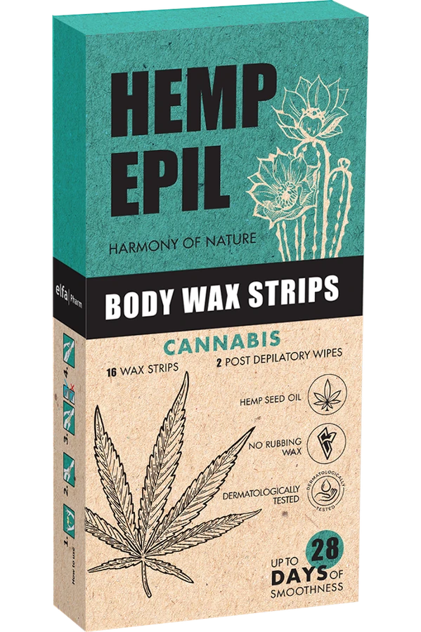 Воскові смужки для депіляції тіла Hemp Epil Body Wax Strips Cannabis 16 шт