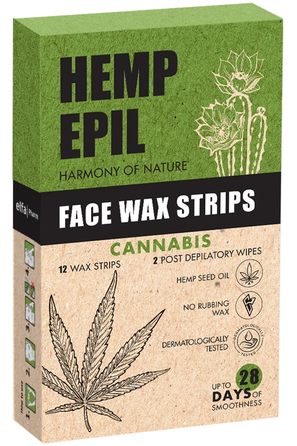 Воскові смужки для епіляції обличчя Hemp Epil Face Wax Strips Cannabis 12 шт