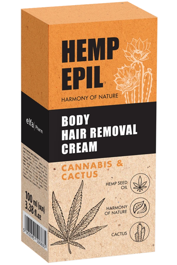 Крем для депіляції тіла "Канабіс та кактус" Hemp Epil Body Hair Removal Cream Cannabis&Cactus 100 мл
