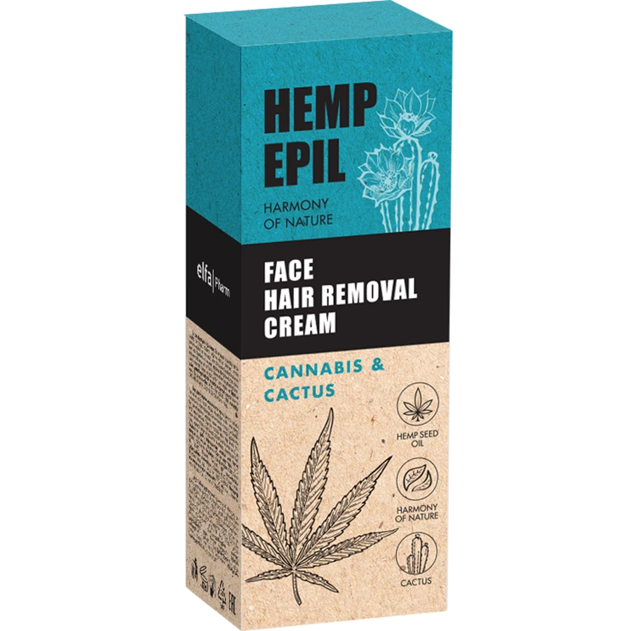 Крем для депіляції обличчя "Канабіс та кактус" Hemp Epil Face Hair Removal Cream Cannabis&Cactus 50 мл