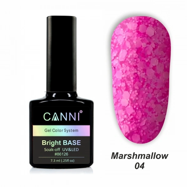 Каучукове базове покриття Canni Bright Base Marshmallow 04 соковита малина, неон 7,3 мл