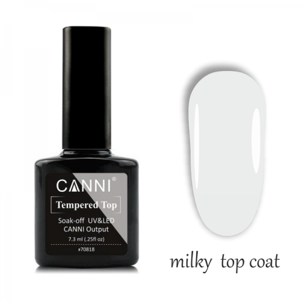 Топ без липкого шару Canni No Wipe Top Coat Milky молочний 7,3 мл