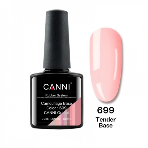 Камуфлююча база Canni Camouflage Rubber Base Coat №699 тендер, рожевий 7,3 мл